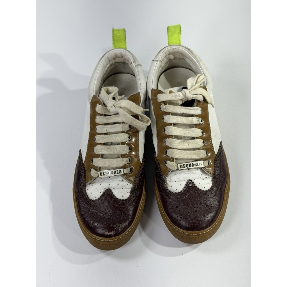 Dsquared2 Men's Leather Low Top Sneakers Made In Italy Designer Shoes